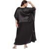 imageWomen Embroidery Fancy Long Kaftan Plus Size Satin Silky Maxi Dress Embroidered African Caftan Kimono Gown DressesBlack