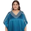 imageWomen Embroidery Fancy Long Kaftan Plus Size Satin Silky Maxi Dress Embroidered African Caftan Kimono Gown DressesCsbl