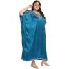 imageWomen Embroidery Fancy Long Kaftan Plus Size Satin Silky Maxi Dress Embroidered African Caftan Kimono Gown DressesCsbl