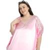 imageWomen Embroidery Fancy Long Kaftan Plus Size Satin Silky Maxi Dress Embroidered African Caftan Kimono Gown DressesCsrs