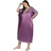 imageWomen Embroidery Fancy Long Kaftan Plus Size Satin Silky Maxi Dress Embroidered African Caftan Kimono Gown DressesCyclamen
