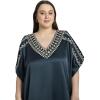 imageWomen Embroidery Fancy Long Kaftan Plus Size Satin Silky Maxi Dress Embroidered African Caftan Kimono Gown DressesDase
