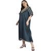 imageWomen Embroidery Fancy Long Kaftan Plus Size Satin Silky Maxi Dress Embroidered African Caftan Kimono Gown DressesDase