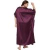 imageWomen Embroidery Fancy Long Kaftan Plus Size Satin Silky Maxi Dress Embroidered African Caftan Kimono Gown DressesGrape Wine