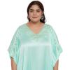 imageWomen Embroidery Fancy Long Kaftan Plus Size Satin Silky Maxi Dress Embroidered African Caftan Kimono Gown DressesIce Green