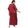 imageWomen Embroidery Fancy Long Kaftan Plus Size Satin Silky Maxi Dress Embroidered African Caftan Kimono Gown DressesJester Red