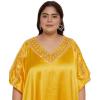 imageWomen Embroidery Fancy Long Kaftan Plus Size Satin Silky Maxi Dress Embroidered African Caftan Kimono Gown DressesLemon Chrome