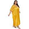 imageWomen Embroidery Fancy Long Kaftan Plus Size Satin Silky Maxi Dress Embroidered African Caftan Kimono Gown DressesLemon Chrome