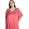 imageWomen Embroidery Fancy Long Kaftan Plus Size Satin Silky Maxi Dress Embroidered African Caftan Kimono Gown DressesSgcl