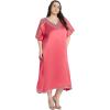 imageWomen Embroidery Fancy Long Kaftan Plus Size Satin Silky Maxi Dress Embroidered African Caftan Kimono Gown DressesSgcl
