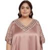 imageWomen Embroidery Fancy Long Kaftan Plus Size Satin Silky Maxi Dress Embroidered African Caftan Kimono Gown DressesWithered Rose