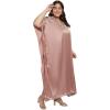 imageWomen Embroidery Fancy Long Kaftan Plus Size Satin Silky Maxi Dress Embroidered African Caftan Kimono Gown DressesWithered Rose