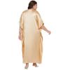 imageWomen Long Embroidered Dubai Kaftan Satin Silk Maxi Dress Plus Size Embroidery African Caftan for Wedding PartyApricot Gelato
