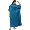 imageWomen Long Embroidered Dubai Kaftan Satin Silk Maxi Dress Plus Size Embroidery African Caftan for Wedding PartyCorsair Blue
