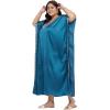 imageWomen Long Embroidered Dubai Kaftan Satin Silk Maxi Dress Plus Size Embroidery African Caftan for Wedding PartyCorsair Blue