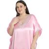 imageWomen Long Embroidered Dubai Kaftan Satin Silk Maxi Dress Plus Size Embroidery African Caftan for Wedding PartyCrystal Rose