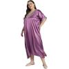 imageWomen Long Embroidered Dubai Kaftan Satin Silk Maxi Dress Plus Size Embroidery African Caftan for Wedding PartyCyclamen