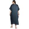 imageWomen Long Embroidered Dubai Kaftan Satin Silk Maxi Dress Plus Size Embroidery African Caftan for Wedding PartyDarkest Spruce
