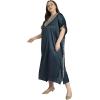 imageWomen Long Embroidered Dubai Kaftan Satin Silk Maxi Dress Plus Size Embroidery African Caftan for Wedding PartyDarkest Spruce