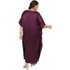 imageWomen Long Embroidered Dubai Kaftan Satin Silk Maxi Dress Plus Size Embroidery African Caftan for Wedding PartyGrape Wine