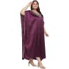 imageWomen Long Embroidered Dubai Kaftan Satin Silk Maxi Dress Plus Size Embroidery African Caftan for Wedding PartyGrape Wine