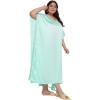 imageWomen Long Embroidered Dubai Kaftan Satin Silk Maxi Dress Plus Size Embroidery African Caftan for Wedding PartyIce Green