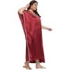imageWomen Long Embroidered Dubai Kaftan Satin Silk Maxi Dress Plus Size Embroidery African Caftan for Wedding PartyJester Red