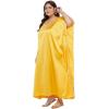 imageWomen Long Embroidered Dubai Kaftan Satin Silk Maxi Dress Plus Size Embroidery African Caftan for Wedding PartyLemon Chrome