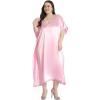 imageCaftans for Women Satin Silk Embroidery Long Kaftan Plus Size Beach Cover Ups Embroidered Maxi Dresses for LadiesCrystal Rose