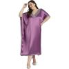 imageCaftans for Women Satin Silk Embroidery Long Kaftan Plus Size Beach Cover Ups Embroidered Maxi Dresses for LadiesCyclamen