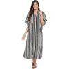 imageOussum Kaftan Plus Size Women Dress Button Down Kimono Side Slit Maxi Dresses Two Side Pocket Caftan for Casual WearBlack Buttons Maxi Kaftans