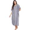 imageOussum Kaftan Plus Size Women Dress Button Down Kimono Side Slit Maxi Dresses Two Side Pocket Caftan for Casual WearNavy Blue Buttons Maxi Kaftans