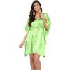 imageOussum Women Satin Silk Short Caftan Tunic Plus Size Beach Cover Up Kaftan Dress Sleepwear Nightwear Pajama DressesAmbrosia Green