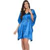 imageOussum Women Satin Silk Short Caftan Tunic Plus Size Beach Cover Up Kaftan Dress Sleepwear Nightwear Pajama DressesBlue Aster
