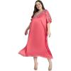 imageWomen Embroidery Fancy Long Kaftan Plus Size Satin Silky Maxi Dress Embroidered African Caftan Kimono Gown DressesSgcl