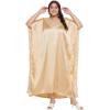 imageWomen Long Embroidered Dubai Kaftan Satin Silk Maxi Dress Plus Size Embroidery African Caftan for Wedding PartyApricot Gelato
