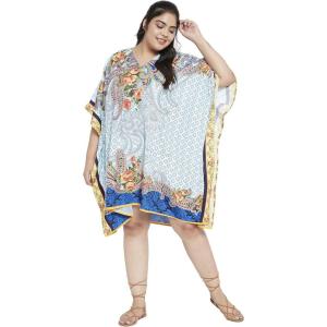imageOussum African Dashiki Caftan Tunic Tops Kimono Dress Summer Evening Plus Size Kaftan CoverUp for WomenSky Blue