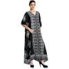 imageCaftan for Women Plus Size Black And White Kaftan Beach Swimsuit Cover Up Maxi House DressesBlack and White