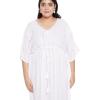 imageGypsie Blu Plus Size Kimono Long Beach Cover Up Outwear Dress Casual Rayon Lurex Ladies VNeck Maxi Caftan Solid Kaftan for Womens Cream with Gold