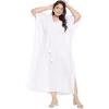 imageGypsie Blu Plus Size Kimono Long Beach Cover Up Outwear Dress Casual Rayon Lurex Ladies VNeck Maxi Caftan Solid Kaftan for Womens Cream with Gold