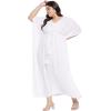 imageGypsie Blu Plus Size Kimono Long Beach Cover Up Outwear Dress Casual Rayon Lurex Ladies VNeck Maxi Caftan Solid Kaftan for Womens Cream with Gold