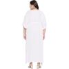 imageGypsie Blu Plus Size Kimono Long Beach Cover Up Outwear Dress Casual Rayon Lurex Ladies VNeck Maxi Caftan Solid Kaftan for Womens Cream with Gold