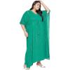 imageGypsie Blu Plus Size Kimono Long Beach Cover Up Outwear Dress Casual Rayon Lurex Ladies VNeck Maxi Caftan Style Solid Kaftan for Womens Green with Silver