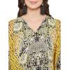 imageOussum Women Kaftan Plus Size Polyester Summer Caftan Cover Ups Maxi House DressBlack  Yellow Floral  Leopard