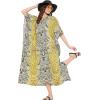 imageOussum Women Kaftan Plus Size Polyester Summer Caftan Cover Ups Maxi House DressBlack  Yellow Floral  Leopard