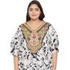 imageOussum Women Kaftan Plus Size Polyester Summer Caftan Cover Ups Maxi House DressBlack Abstract