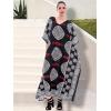 imageOussum Women Kaftan Plus Size Polyester Summer Caftan Cover Ups Maxi House DressBlack Caftan Dress