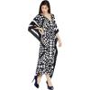 imageOussum Women Kaftan Plus Size Polyester Summer Caftan Cover Ups Maxi House DressBlack Casual