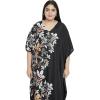 imageOussum Women Kaftan Plus Size Polyester Summer Caftan Cover Ups Maxi House DressBlack Floral