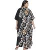 imageOussum Women Kaftan Plus Size Polyester Summer Caftan Cover Ups Maxi House DressBlack Floral